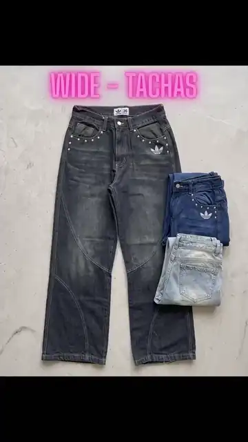 Jean Adi Wide Leg Tachas