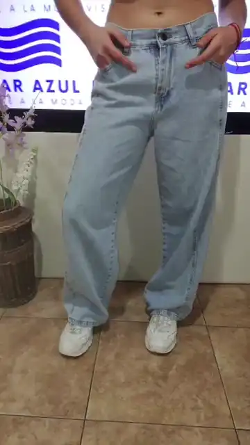 Jean Wide Leg Pierna Ancha Rígido Tendencia Mar Azul (artículo 513)