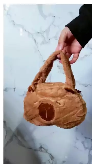 Cartera Peluche Capibara Mayorista Tendencia Kawaii Bolso Suave con Correa
