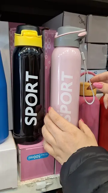 Botella Termica Pico Boton Hermetico Acero Inoxidable 500 Ml - Video 9