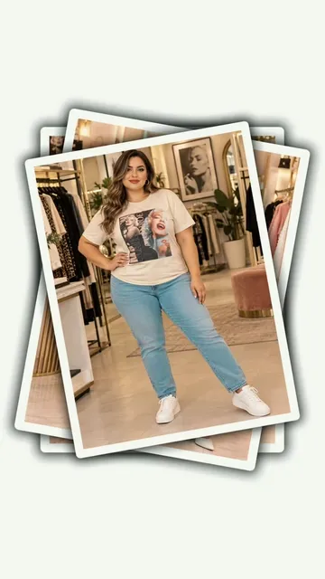 Remera Estampada Plus Size - Video 10