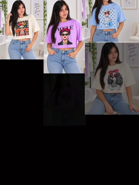 Crop Top Oversize Estampado - Video 10